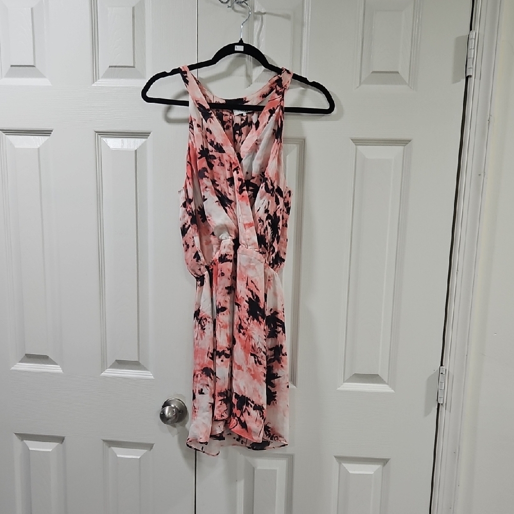 Parker Pink and Black Sleeveless Dress